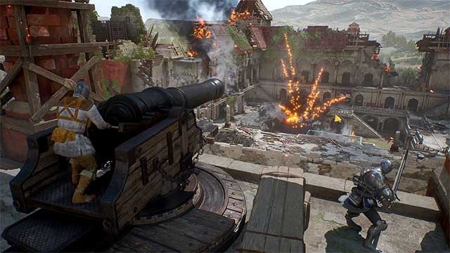 Kiểm soát máy bắn tên, đại bác,... để xông vào căn cứ của đối phương