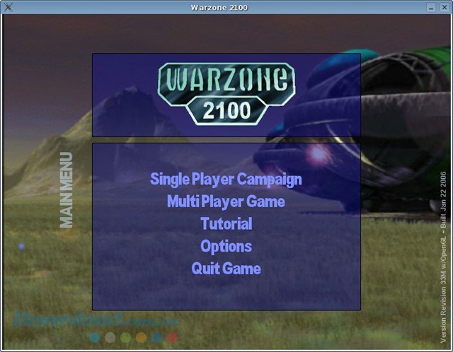 Main menu của Warzone 2100