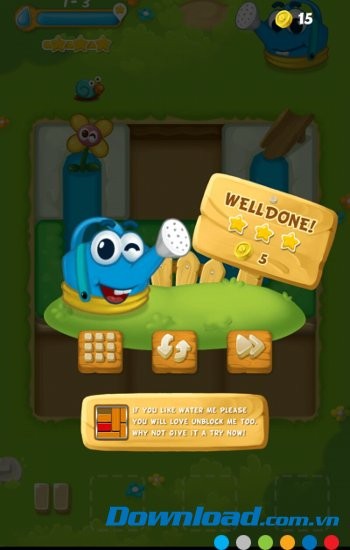 Water Me với giao diện phần thưởng xuất sắc cho người chơi