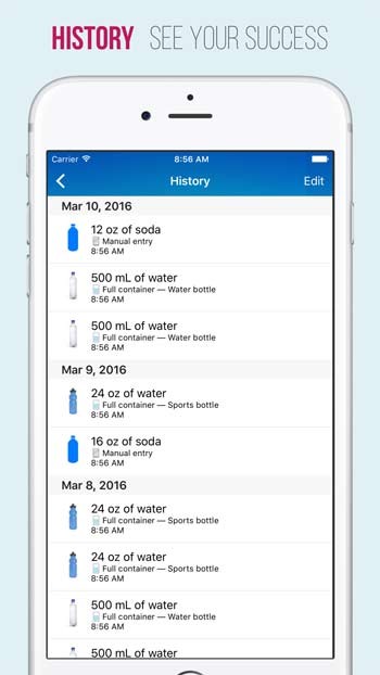 Xem lịch sử tiêu thụ nước của bạn theo ngày, tuần hoặc năm