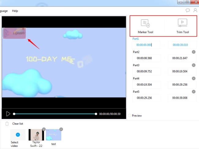 Chọn watermark muốn phần mềm xóa