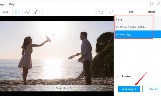 Nhập ảnh vào Watermark Remover