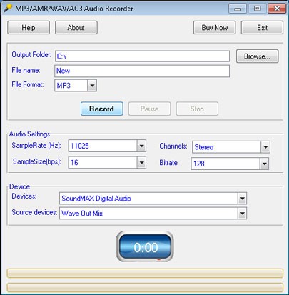 WAV MP3 WMA M4A Audio Recorder