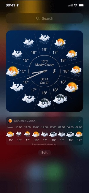 Weather Clock Widget cho iPhone