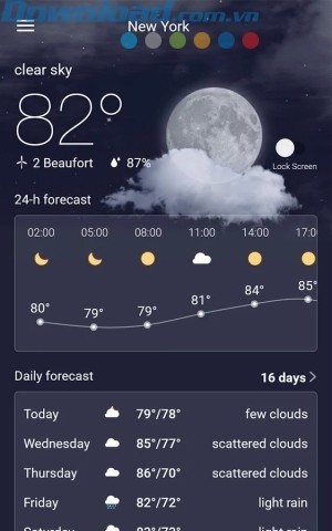 Thông tin thời tiết chi tiết