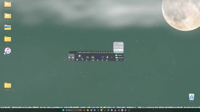 Đặt WeatherPane trên desktop hoặc phủ lên các chương trình khác
