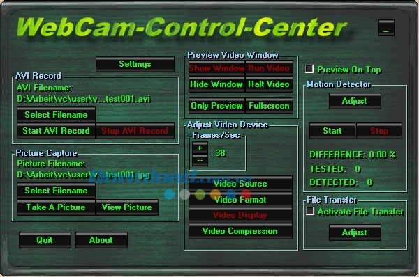 WebCam-Control-Center