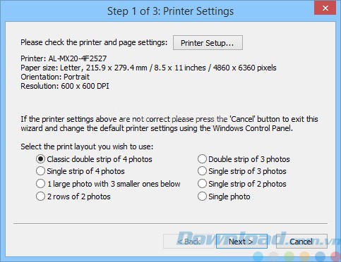 Thiết lập máy in