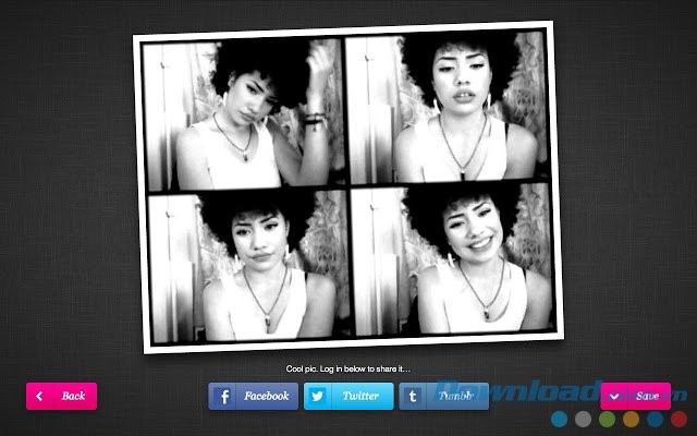 Webcam toy cho chrome với gao diện chia sẻ ảnh