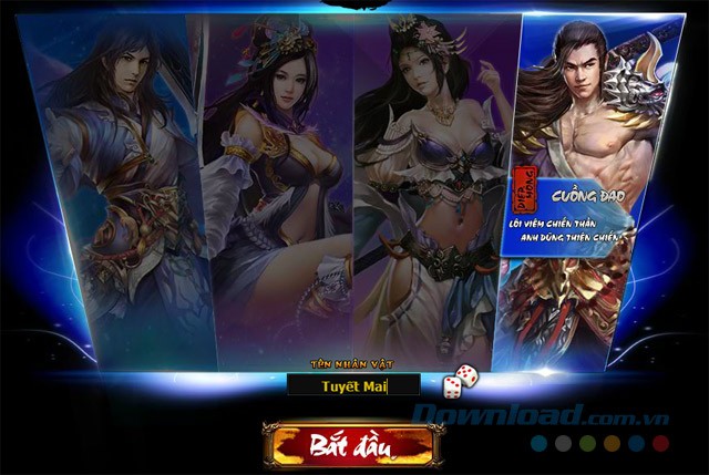 Hệ thống nhân vật trong game Cửu Tinh Vô Song