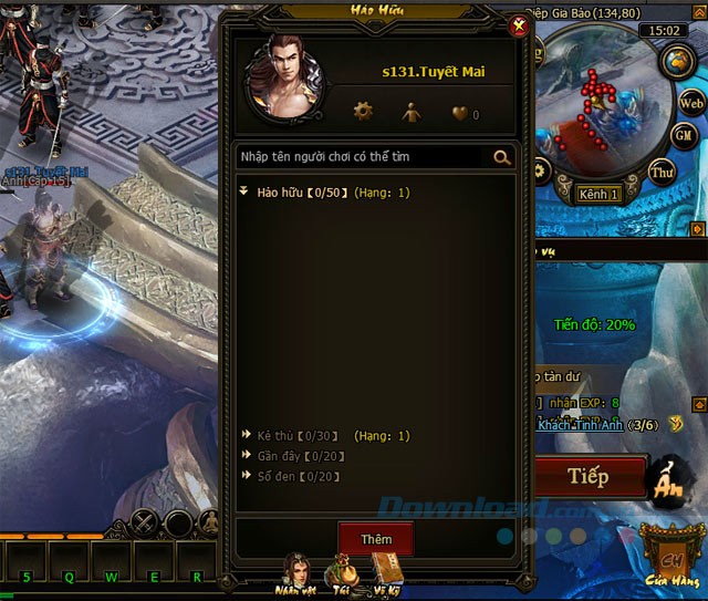 Hảo hữu trong game Cửu Tinh Vô Song