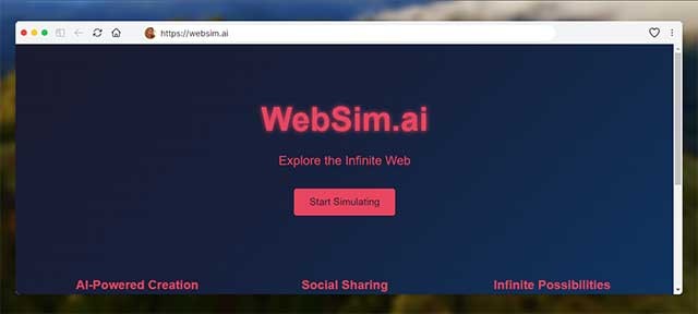 Websim AI cho phép bạn thiết kế website và game không cần code