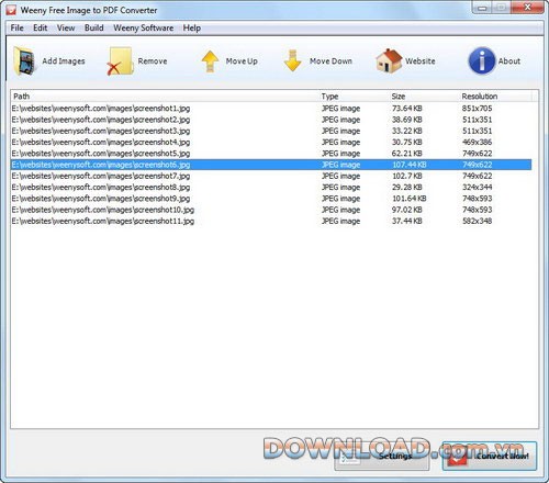 Weeny Free Image to PDF Converter