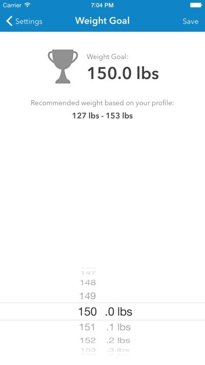 Đặt ra mục tiêu cân nạng trên WeightDrop cho iPhone