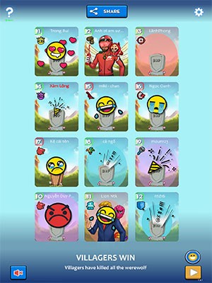 Có rất nhiều nhân vật để bạn lựa chọn trong Werewolf Voice