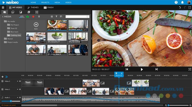 Giao diện WeVideo cho Windows 10