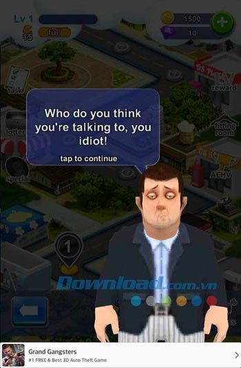 Giao diện chơi game Whack the Boss trên Android