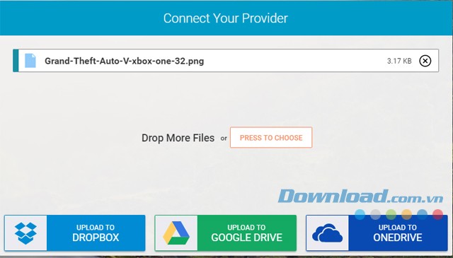 Lựa chọn một hoặc nhiều tập tin cần truyền tải bằng ứng dụng web Whisply
