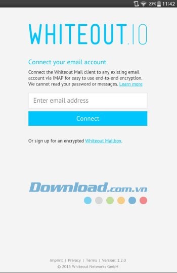 Giao diện ứng dụng Whiteout Mail cho Android