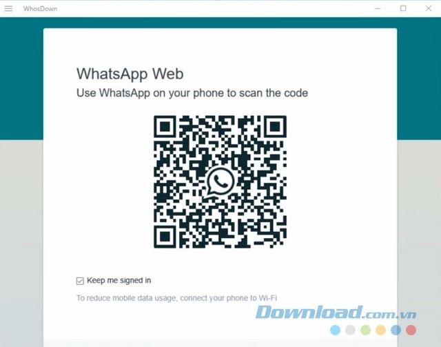 Quét mã QR bằng thiết bị có bản WhatsApp chính thức