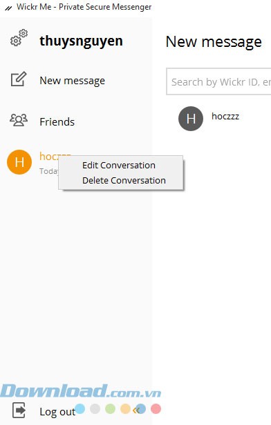 Xóa hoặc chỉnh sửa đoạn hội thoại