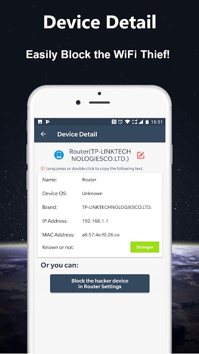 WiFi Detector hiển thị thông tin chi tiết từng thiết bị trong mạng Wifi