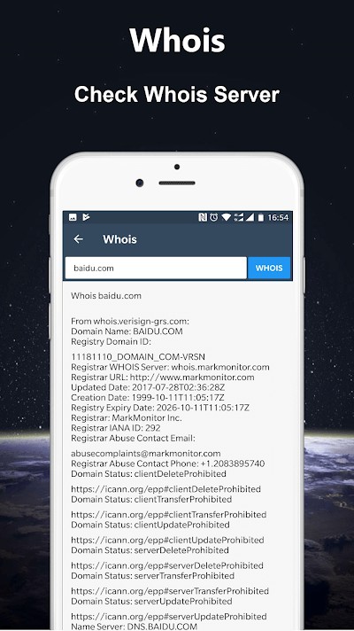 Kiểm tra Whois Server trên WiFi Detector