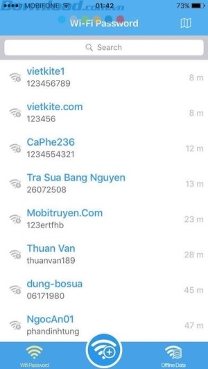 Hiển thị tên và mật khẩu các wifi đã từng kế nối