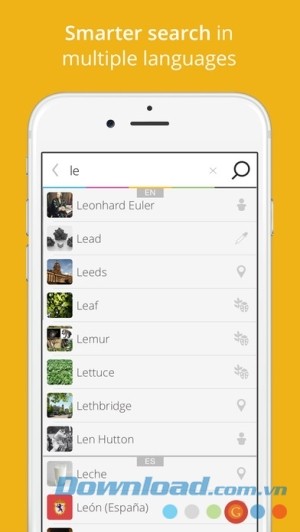 tìm kiếm thông minh trên Wikiwand cho iOS
