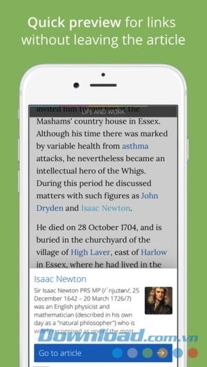 Xem trước nội dung nhanh trên Wikiwand cho iOS