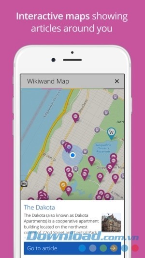 Wikiwand cho iOS bản đồ tương tác