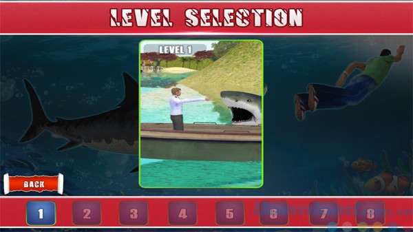 Các cấp độ trong game Wild Shark Rescue Simulator - Escape Fish Hunter