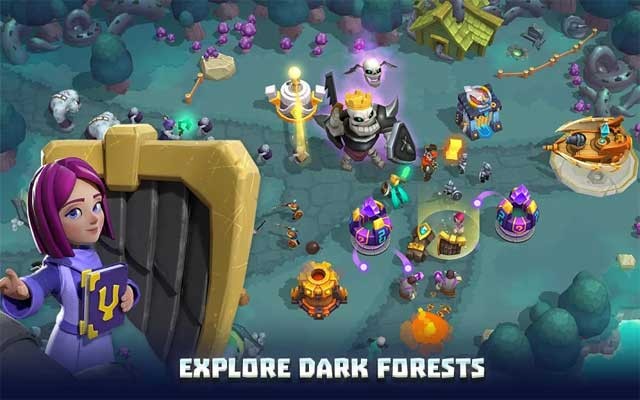 Khám phá khu rừng bóng tối và đánh bại boss trong Wild Sky cho Android