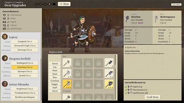 Thoải mái tùy chỉnh nhân vật trong Wildermyth, từ tên tuổi cho đến hình dáng, năng lực chiến đấu...