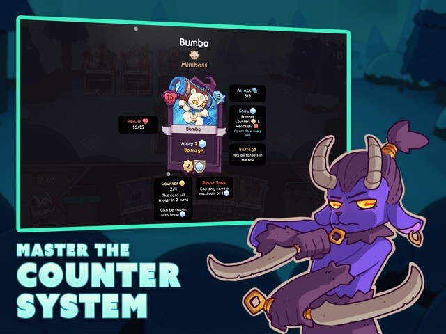 Mỗi thẻ bài nhân vật trong Wildfrost có các chỉ số và kỹ năng khác nhau