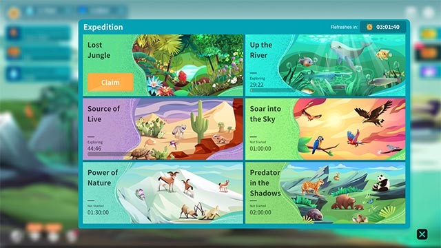 Thế giới game Wildlife Planet: The Incremental được chia làm nhiều khu vực khác nhau