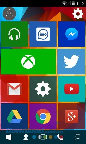 Màn hình phụ sau khi cài đặt Win 10 Launcher