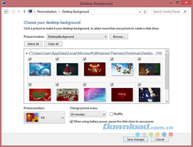 Chọn hình nền cho Windows
