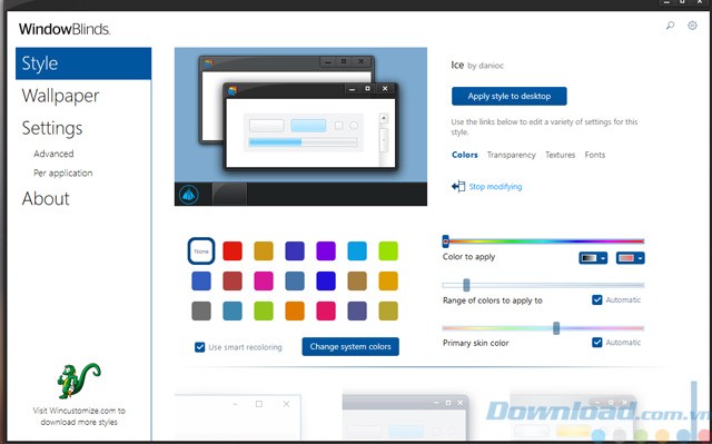 Thay đổi màu sắc hệ thống
