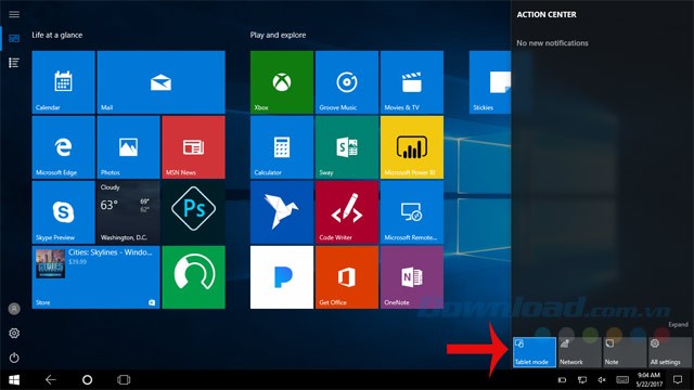 Giao diện Windows 10 trên các thiết bị khác nhau