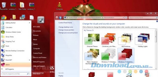 Bộ theme chứa nhiều hình nền và icon thú vị