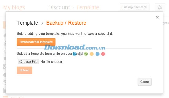 Cài đặt Template vào Blogger