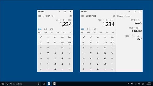 Giao diện ứng dụng Windows Calculator
