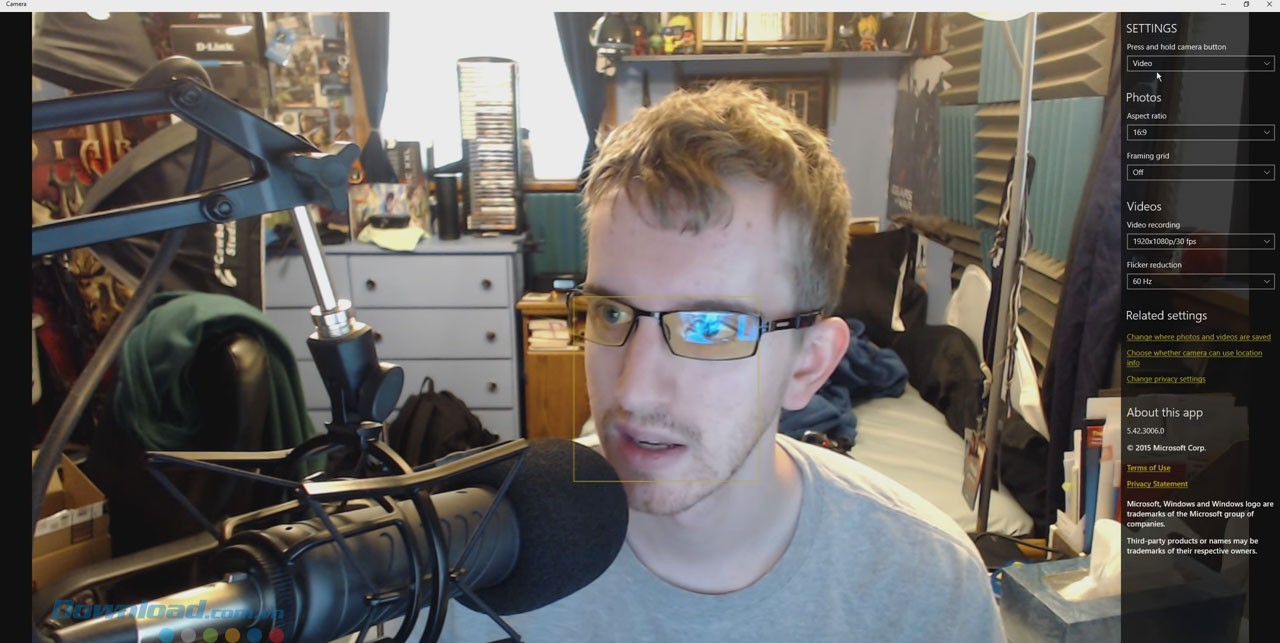 Giao diện Windows Camera