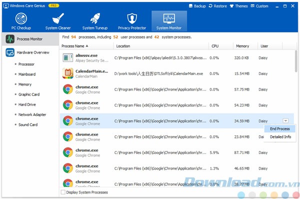 Giám sát tiến trình đang chạy trên máy tính