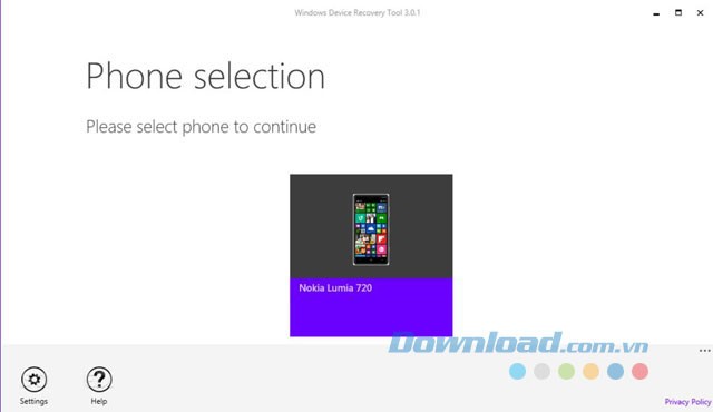 Chọn điện thoại để kết nối
