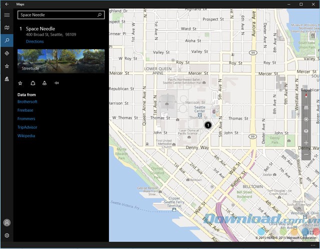 Giao diện ứng dụng Windows Maps