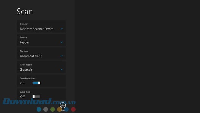 Các lựa chọn trước khi scan tài liệu