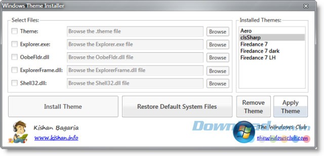 Giao diện Windows Theme Installer