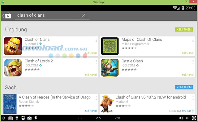 Duyệt đến game cần tải